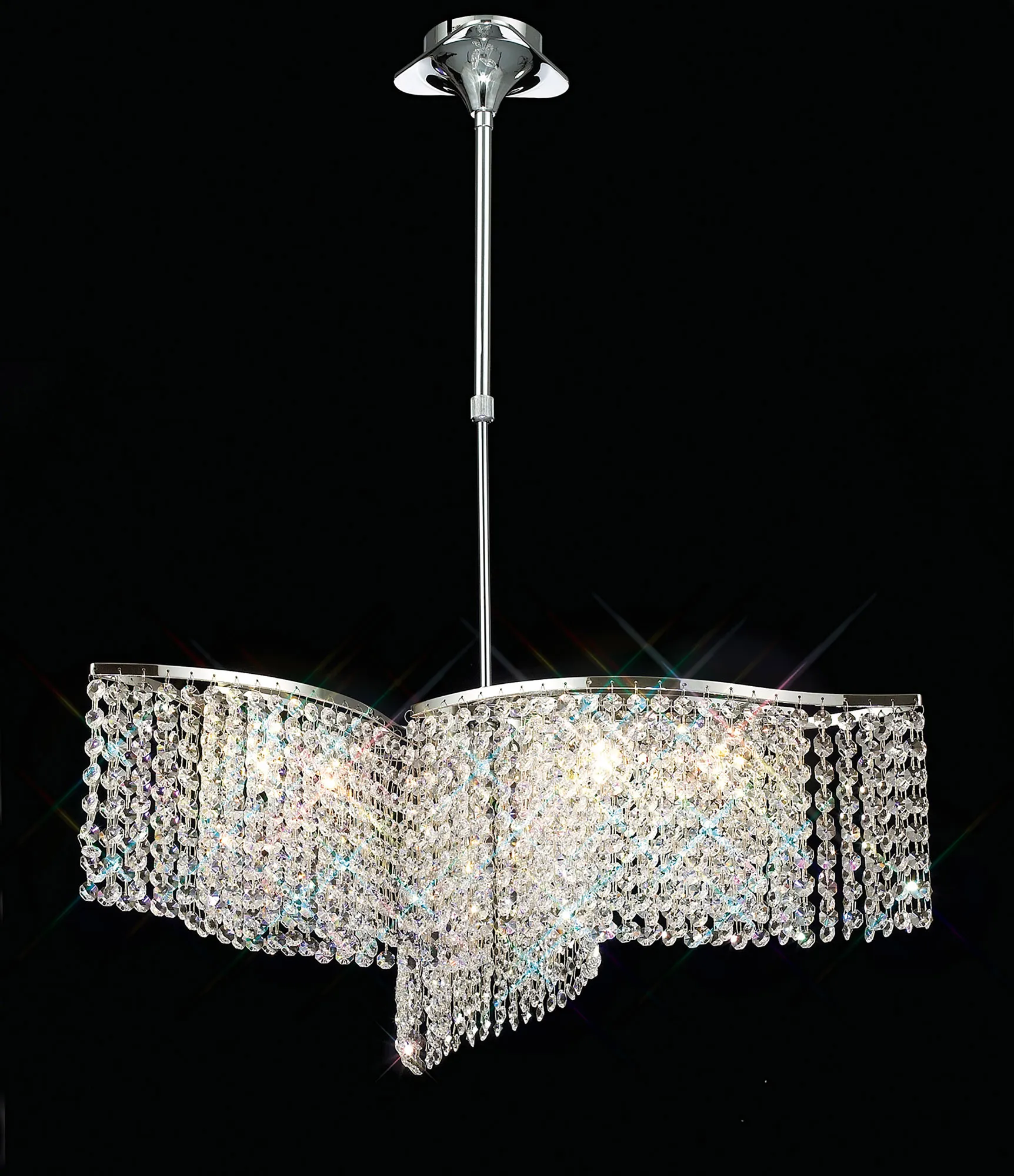 Fabio Crystal Ceiling Lights Diyas Multi Arm Crystal Fittings